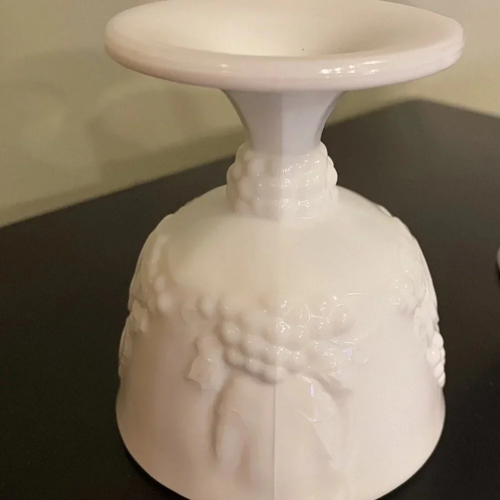 Indiana Milk Glass Colony Harvest Grape Pattern Creamer and Sugar Bowl Set  VTG